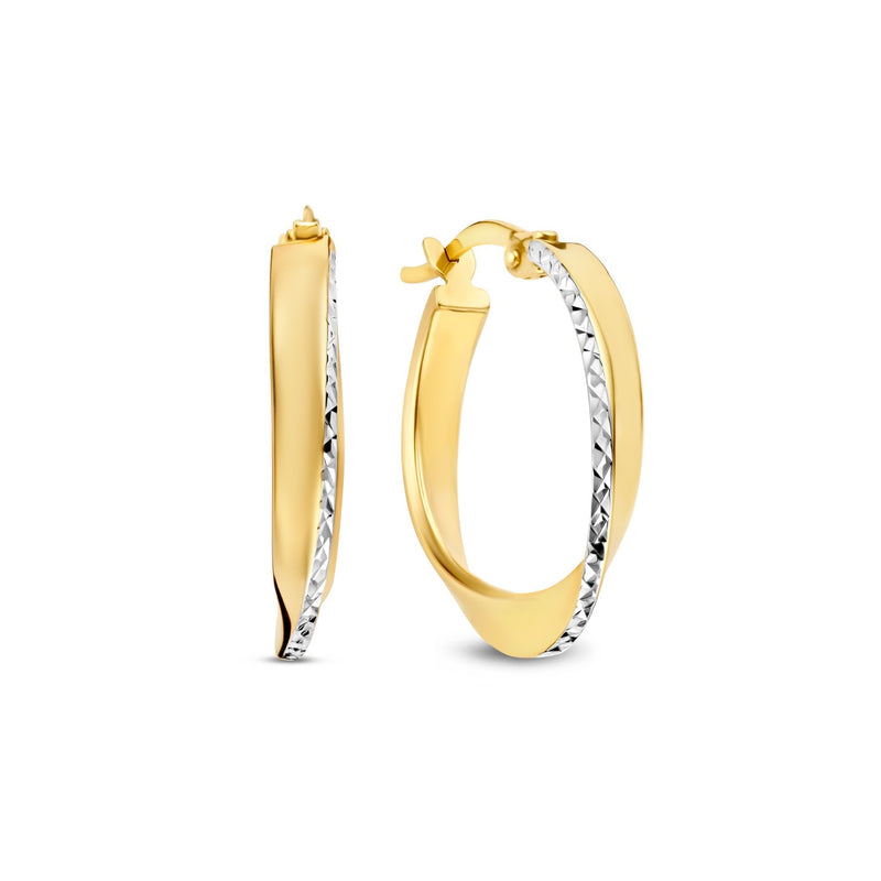Isabel Bernard Rivoli Laura 14 karaat gouden oorringen met Diamond Cut IB360258-zoom-