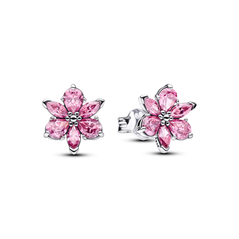 Pandora Timeless Herbarium Sprankelende Roze Bloemen Oorknoppen 292633C02-zoom-