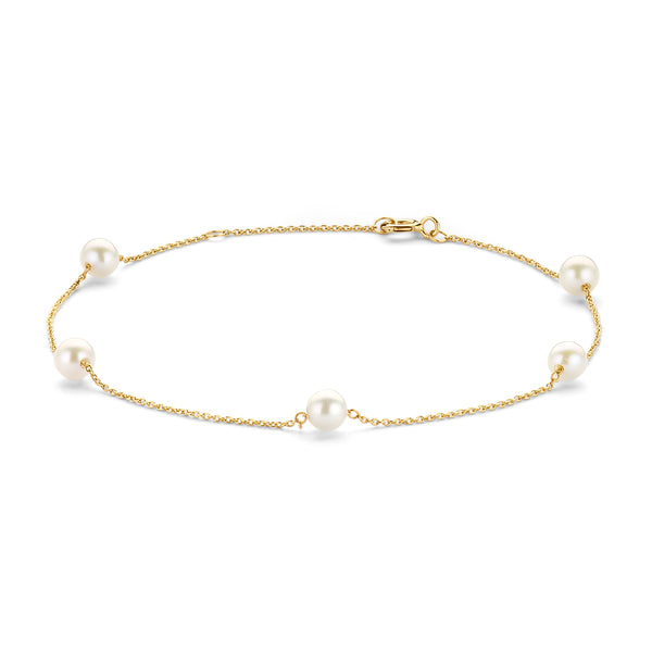 Armband Met 5 Parels 14k goud