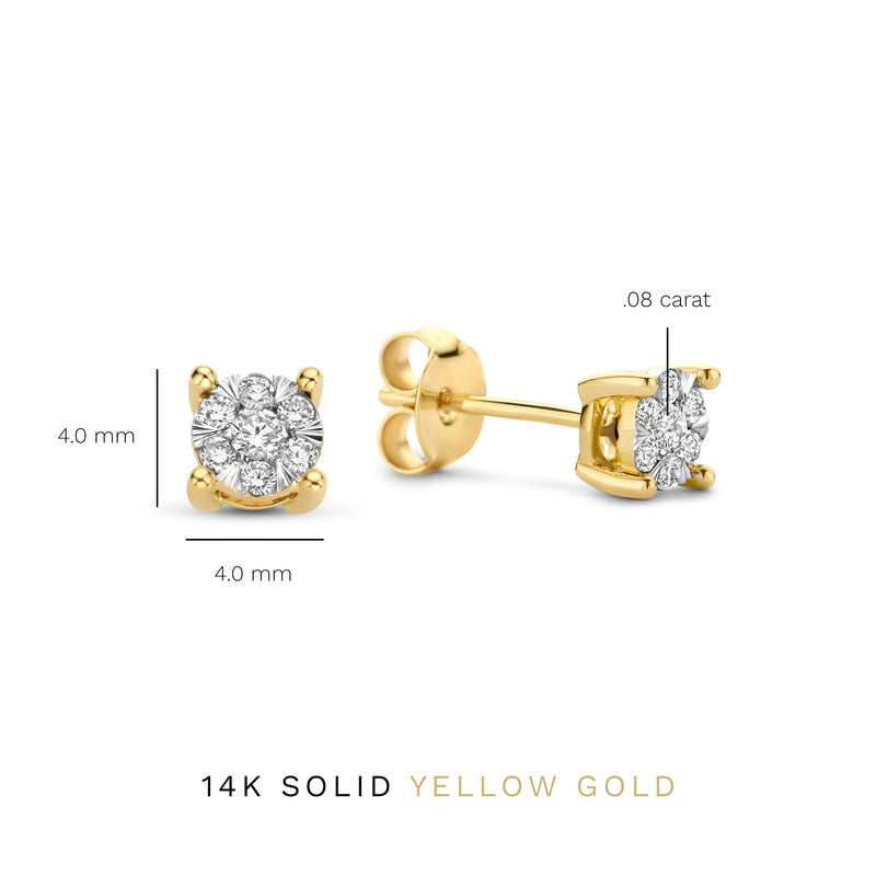 Isabel Bernard De la Paix Hanaé 14 karaat gouden oorknoppen | diamant 0.16 ct | IBD360015-zoom-