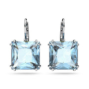 Swarovski Silver-coloured Drop Earrings with Blue Crystal 5619472