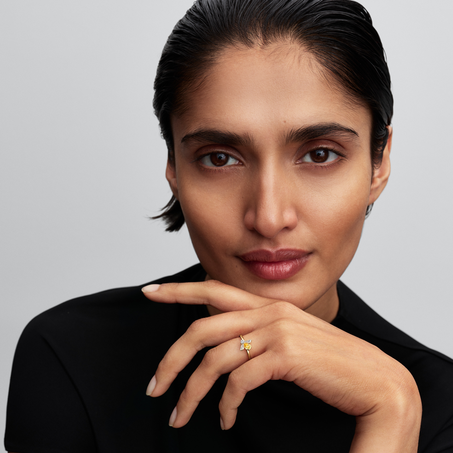 Pandora Timeless Gold Plated Zirconia Yellow Honey Bee Ring 164562C01-50