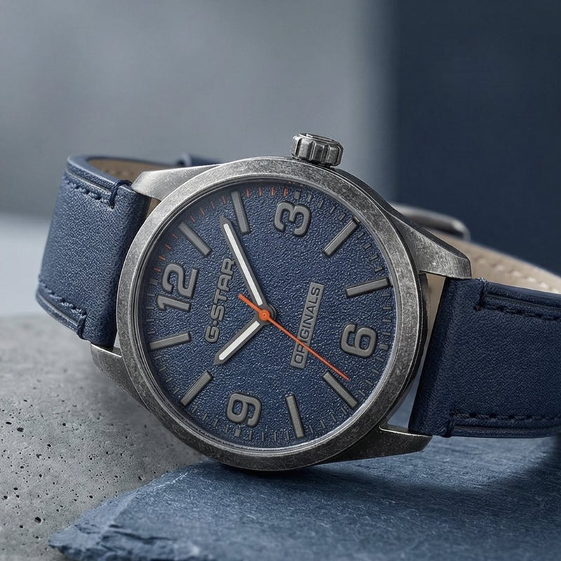 G-STAR Originals Blauw Leren Herenhorloge GSW.503.04-zoom-