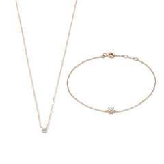 Isabel Bernard Cadeau d'Isabel 14 Carat Rosegold Necklace and Bracelet giftset IB90031