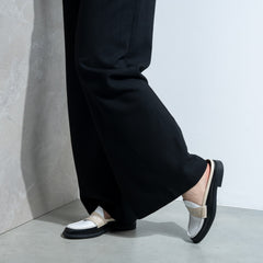 Vendôme Blandine Black And White Calfskin Leather Mules With White Details IB51016-10170-35