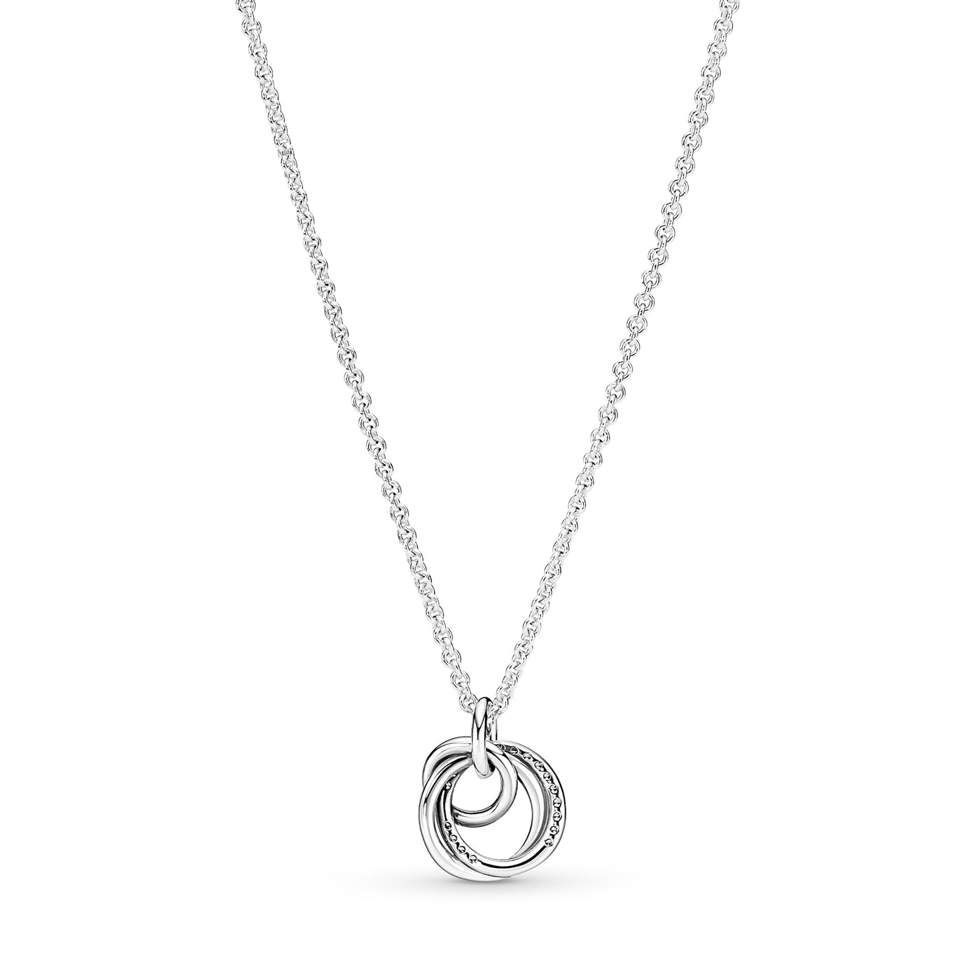 Pandora Moments 925 Sterling Silver Family Always Encircled Pendant Necklace 391455C01-60 (Length: 60.00 cm)