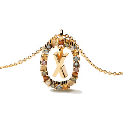 P D Paola 925 Sterling Silver Gold-coloured Letter V Necklace CO01-281-U