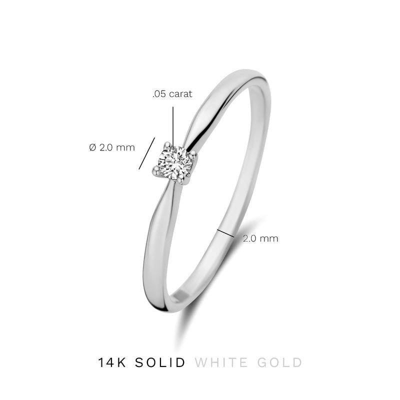 Isabel Bernard De la Paix Céline 14 karaat witgouden ring | diamant 0.05 ct | IBD330004-48-zoom-