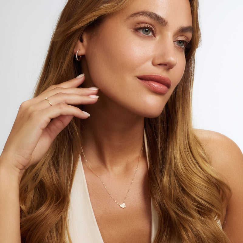 Isabel Bernard De la Paix Amore 14 karaat gouden collier met diamant 0.02 karaat IBD350028-zoom-