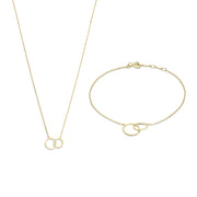 Isabel Bernard Cadeau d'Isabel 14 Karaat Gouden Collier en Armband Giftset IB90130
