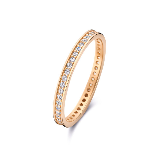 La Concorde Merle 14 karaat rosé gouden ring met zirkonia