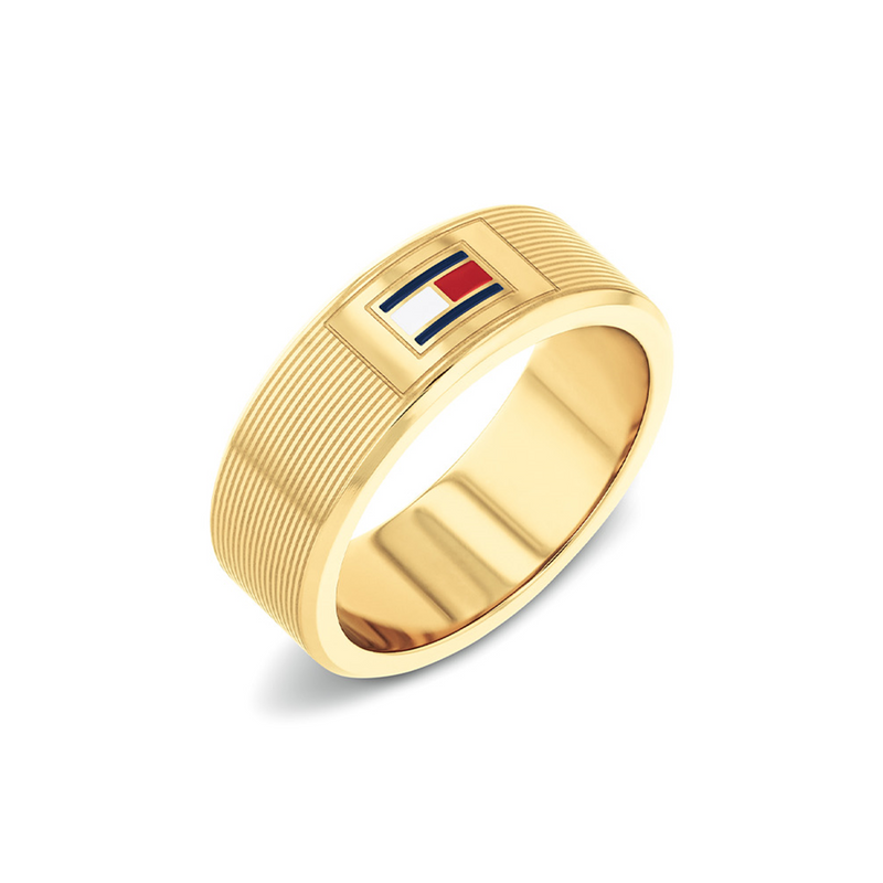 Tommy Hilfiger Roestvrij Staal Goudkleurige Unisex Ring TJ2790686-64-zoom-
