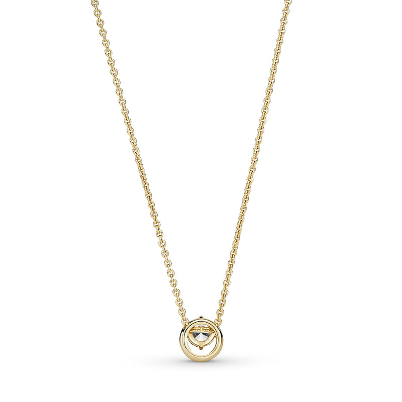 Pandora Timeless Gold-coloured Sparkling Round Halo Necklace Gold Plated 361174C01-45 (Length: 45.00 cm)-zoom-