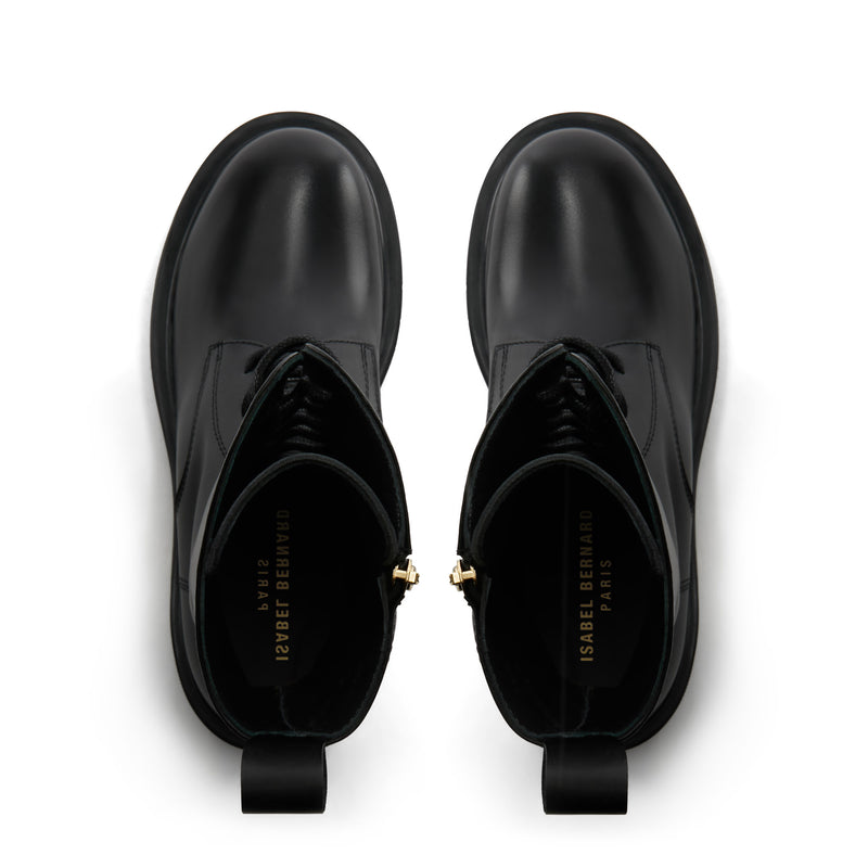 Isabel Bernard Vendôme Myrthe Zwarte Kalfsleren Veterlaarzen IB53008-01-36-zoom-