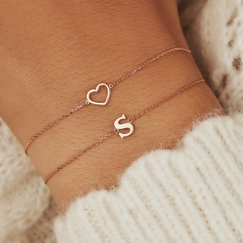 Isabel Bernard La Concorde Amore 14 Karaat Rosé Gouden Armband Met Hartje IB320043-zoom-