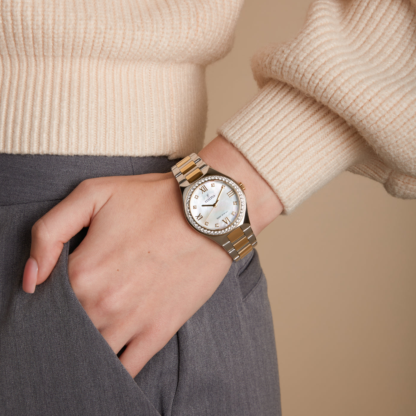 Festina Solar Gold Watch F20659/1