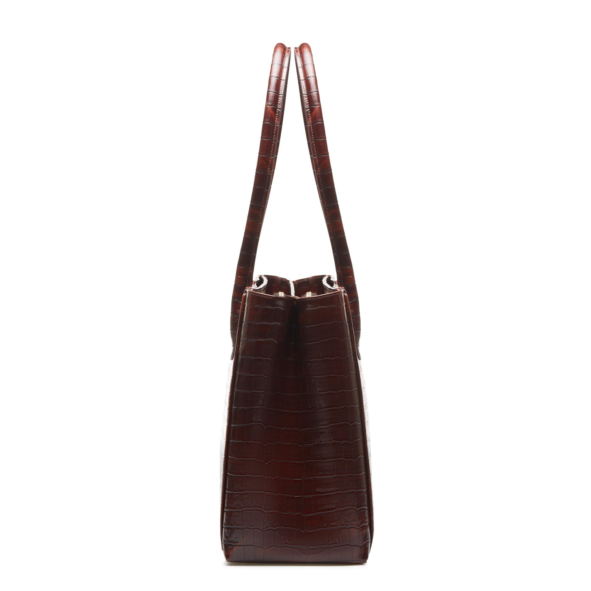 Isabel Bernard Honoré Cloè Croco Brown Handbag IB25006