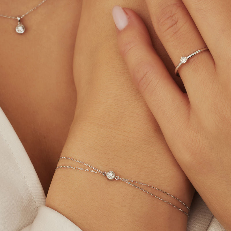 Isabel Bernard De La Paix Inaya 14 Karaat Witgouden Armband | Diamant 0.02 ct | IBD320010-zoom-