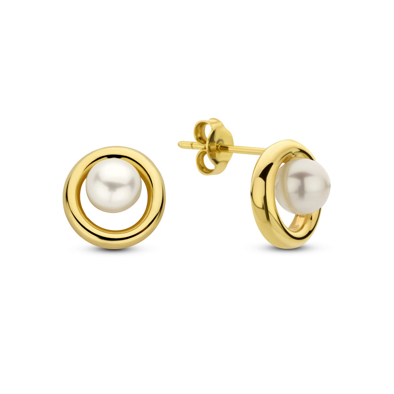 Beloro Jewels Monte Napoleone Perla 9 Karaat Oorknoppen BO360039-zoom-